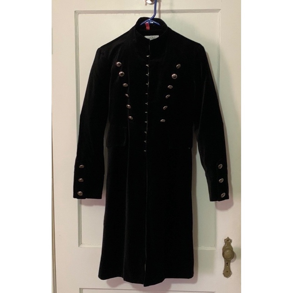 Vintage 90s Newport News Coat Size 8 Military Steampunk Gothic Whimsigoth Velvet